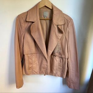Halogen Nude Leather Jacket